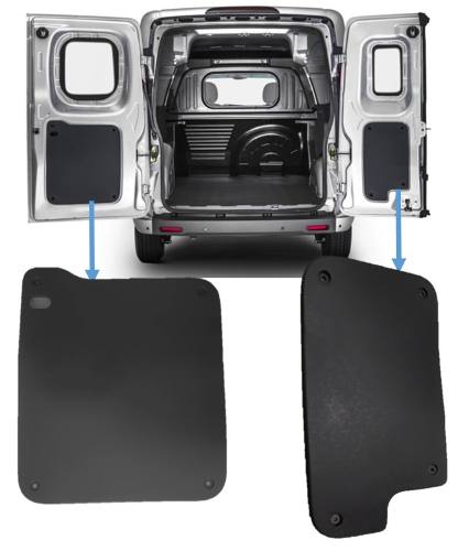 Par de paneles tapiz de puerta trasera derecho e izquierdo original Fiorino (OEM: 100217092 100215716)