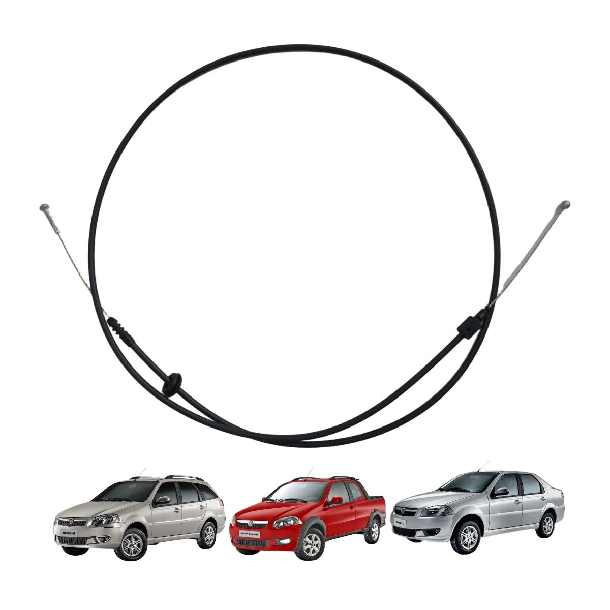 Cable de apertura de capó Fiat Palio Weekend y Strada (OEM: 52051184)