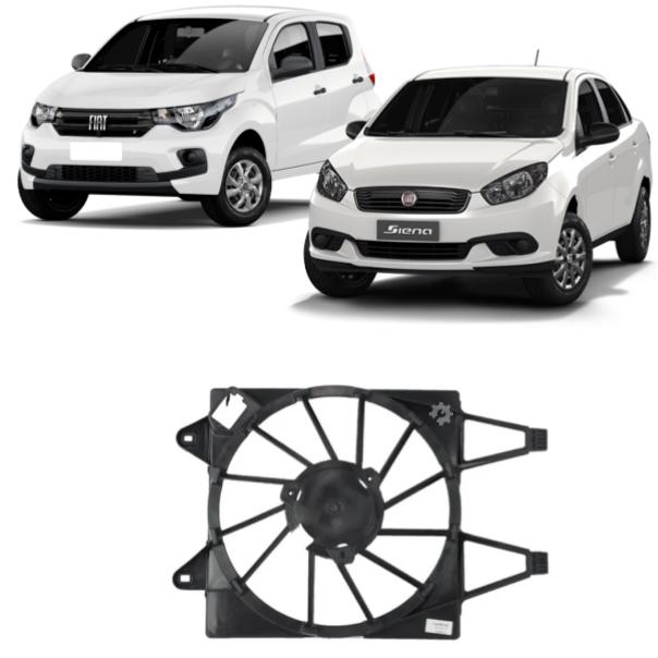 Deflector de electroventilador original Fiat Grand Siena, Mobi y Novo Uno (OEM: 51837399)