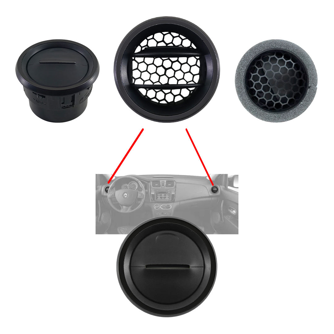 Difusor de aire lateral para Renault Sandero 2015 en adelante color negro