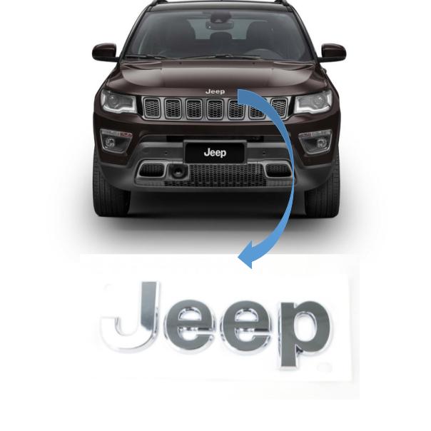 Emblema de capó letras Jeep cromado para Compass 2017-2022 Original (OEM: 53331390)