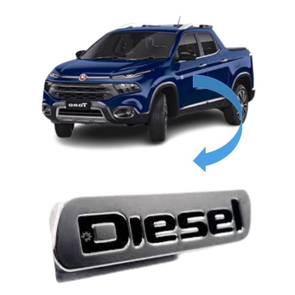 Emblema Lateral Diesel Cromado Original para Fiat Toro (OEM: 52040550)