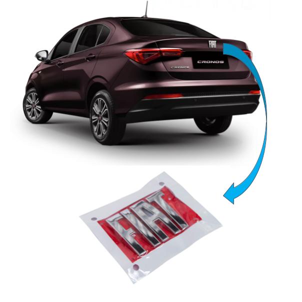 Emblema tapa trasera Fiat Cronos 2018-2021 Original (OEM: 100246257)