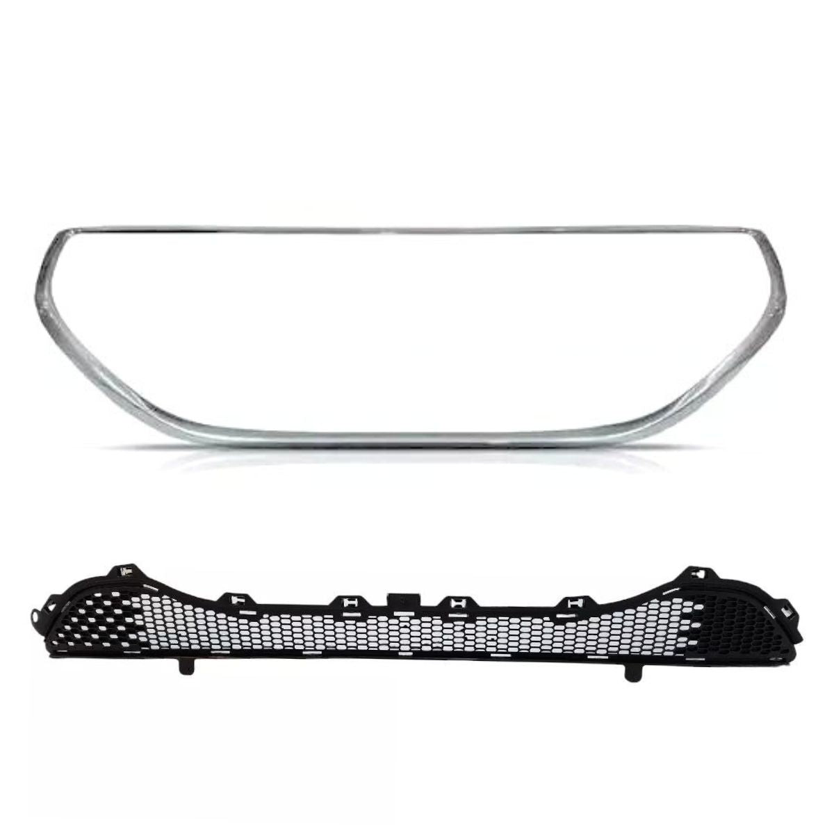Parrilla inferior de parachoques con moldura delantera para Peugeot 208 (OEM: 16096472XT 16096477VD)