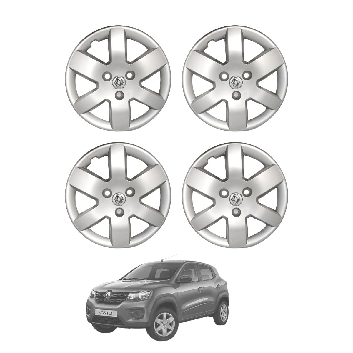 Kit 4 Tapas de Ruedas aro 14 color plata para Renault Kwid (OEM: 403156203r)