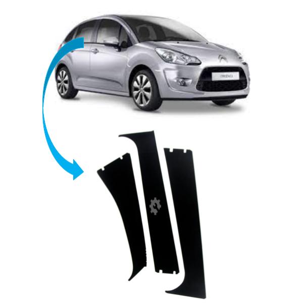 Kit 3 Adhesivos para Pilares de Puerta Derecha Citroen C3 2003-2012 (OEM: 8665PZ)