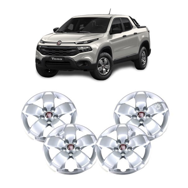 Kit 4 Tapa Ruedas Aro 16 Color Plata Metalizado para Toro (OEM: 100229907)