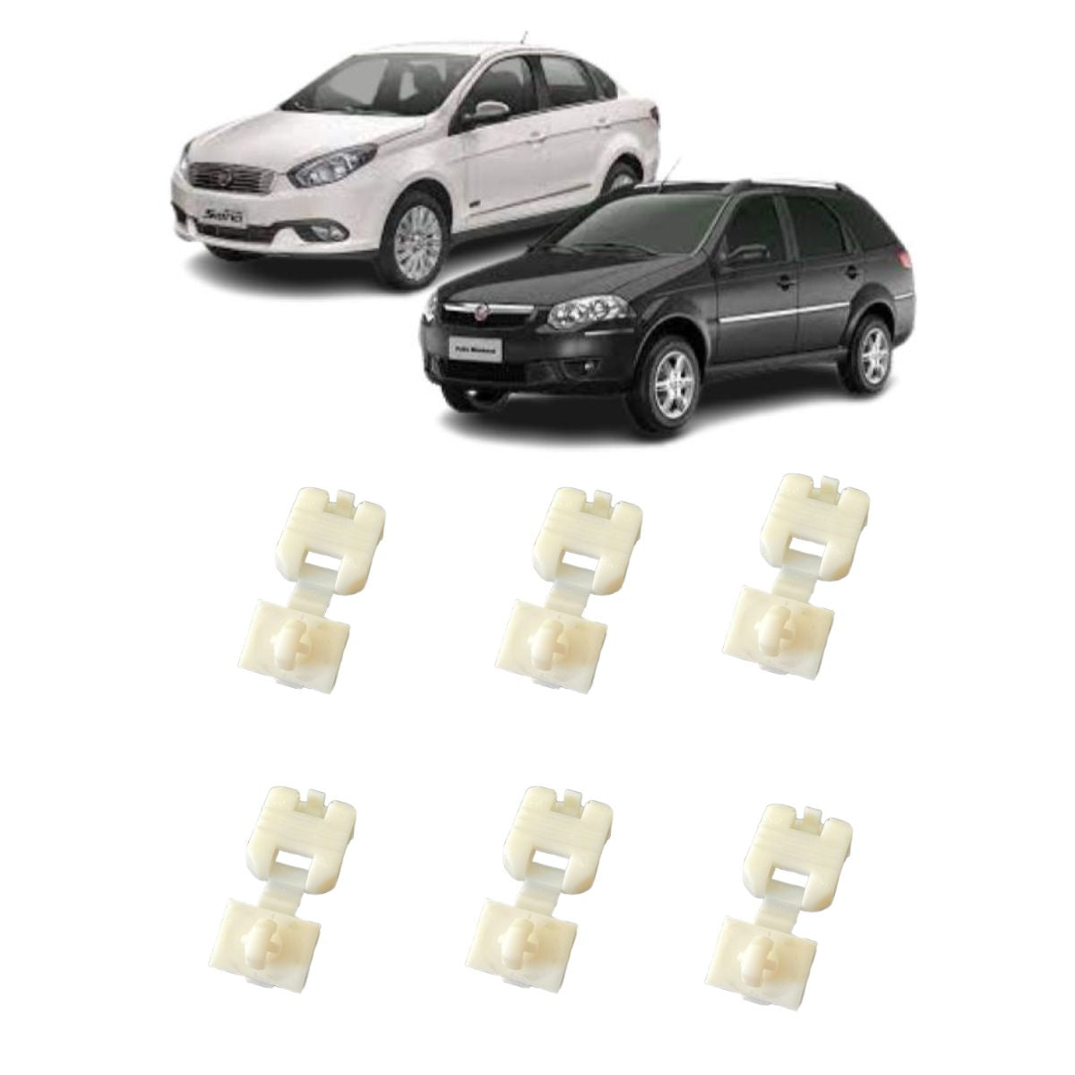 Kit 6 Clips Cerradura Puerta Delantera Fiorino Palio 08-20 (OEM: 7087446)