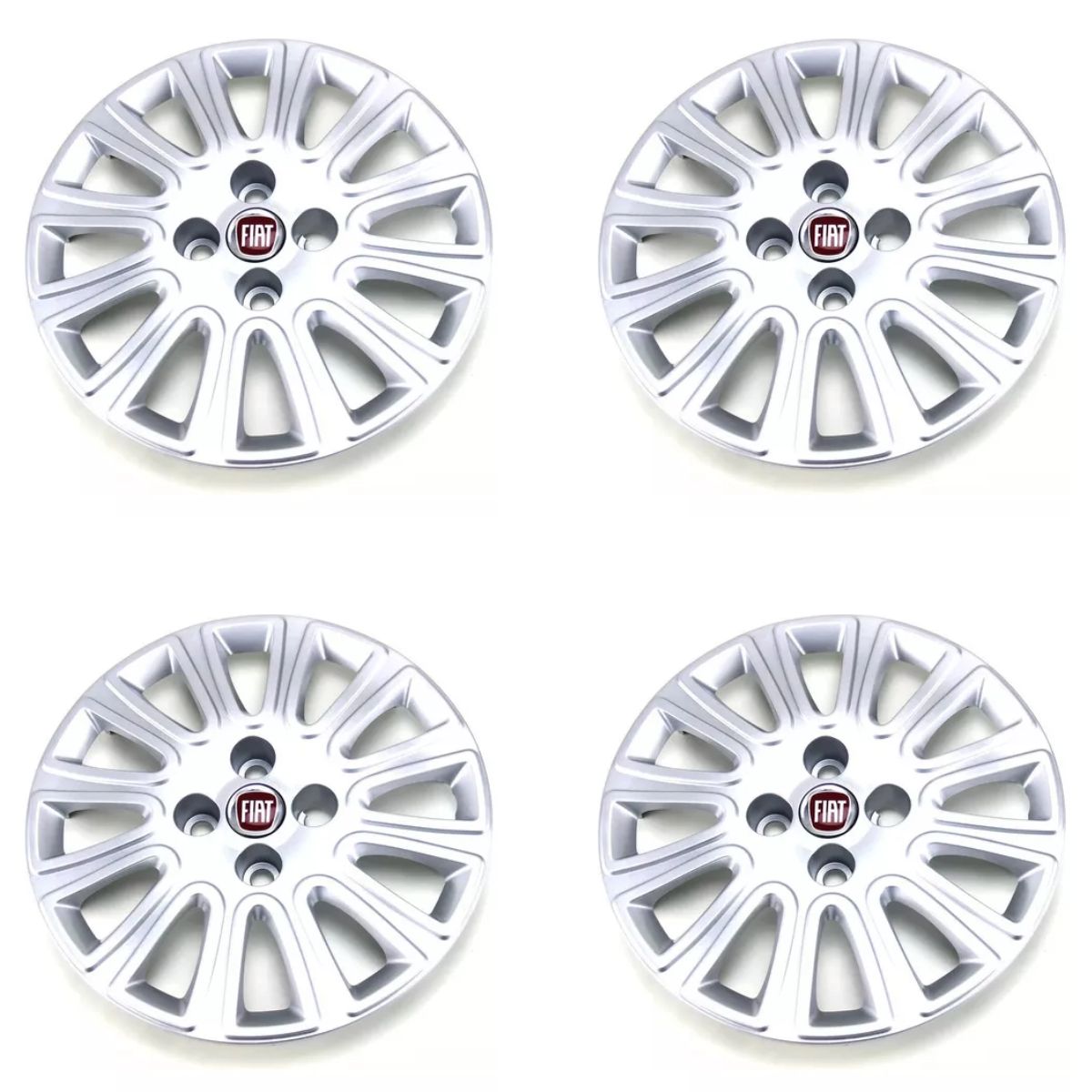 Kit Tapacubos Aro 14 Gris Metalizado Grand Siena Novo Palio Original (OEM: 100200460)