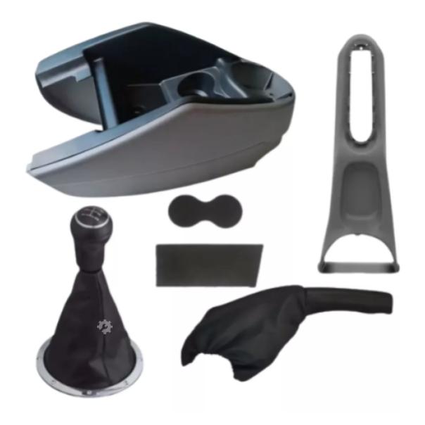 Kit consola central con funda de palanca y prolongador gris para Gol, Saveiro y Parati G3