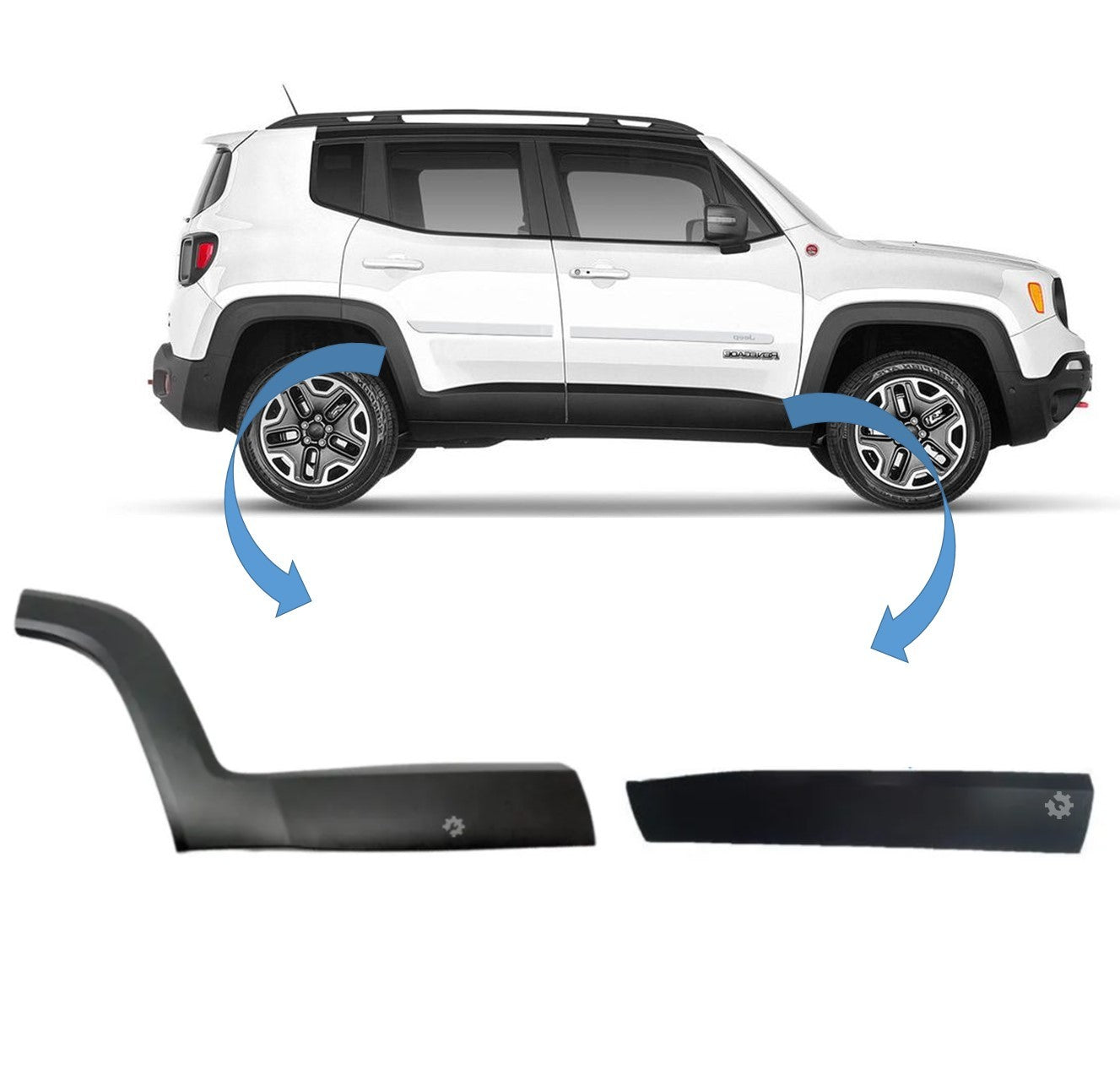 Kit Moldura Lateral Derecho Jeep Renegade (OEM: 735599029, 7092532)