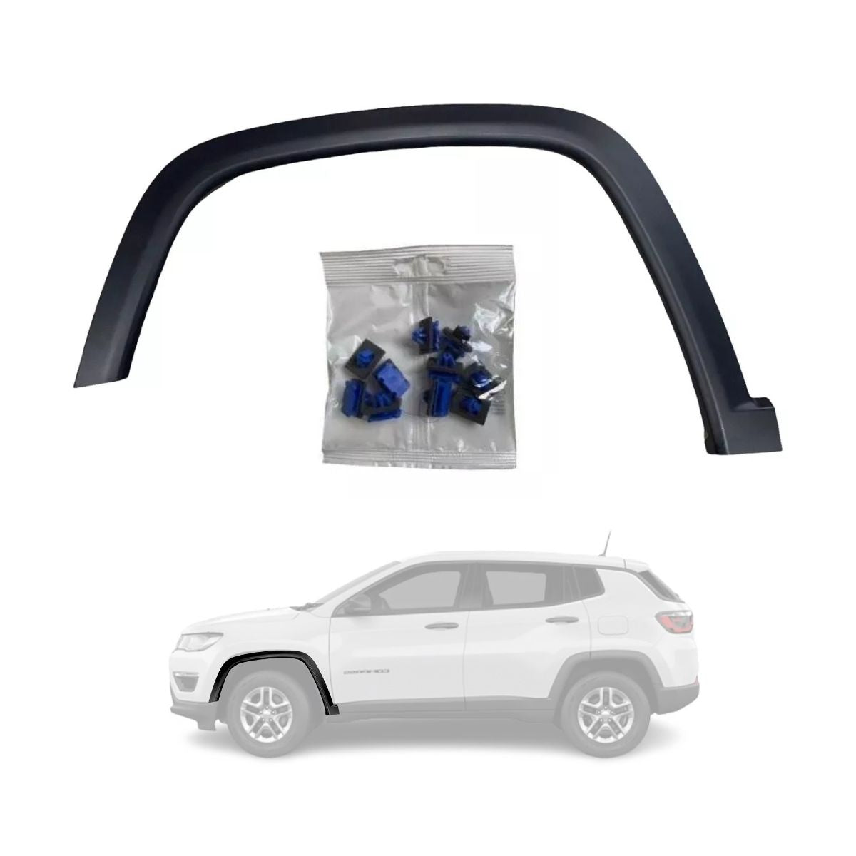 Kit Moldura Tapabarro Delantero Izquierdo con 12 Bujes Compass (OEM: 7092495 p484)