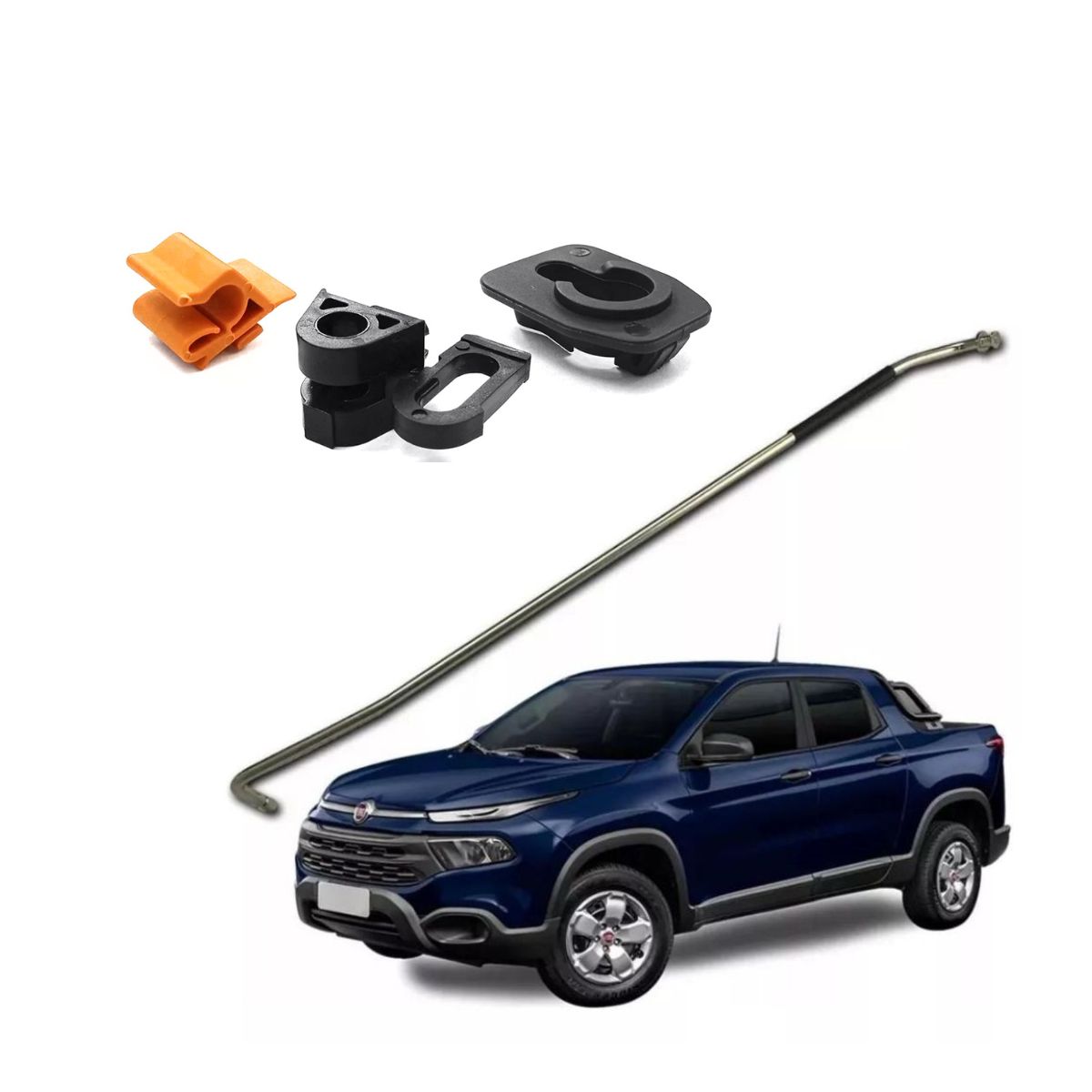 Kit de clip y varilla de soporte de capó Fiat Toro 2016-2024 (OEM: 51963442)