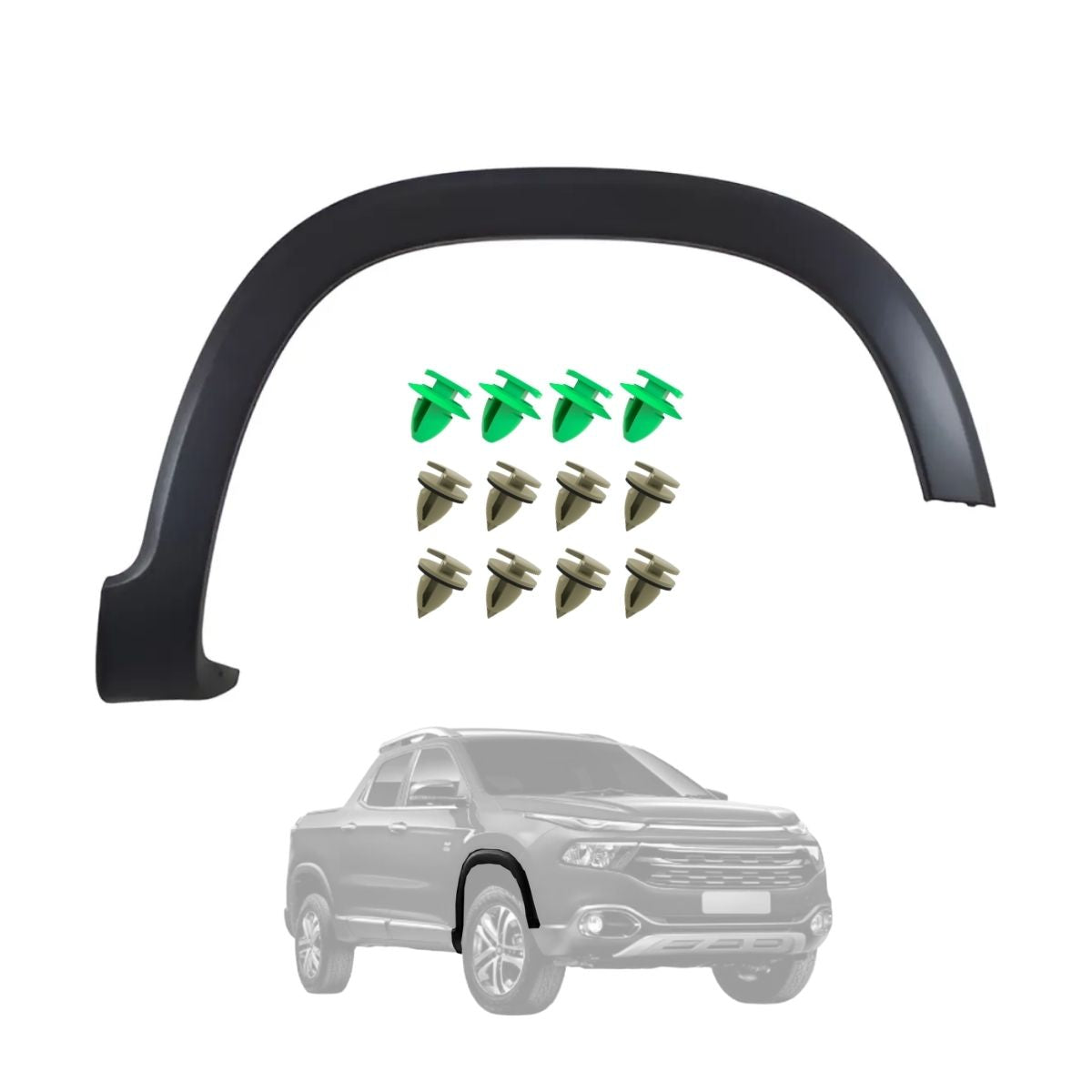 Moldura con bujes de tapabarro delantero derecho para Fiat Toro (OEM: 100230654)