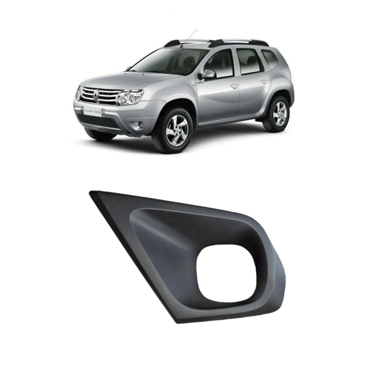 Moldura foco delantero milha derecho Renault Duster negro 2015-2022 (OEM: 261A23831R)