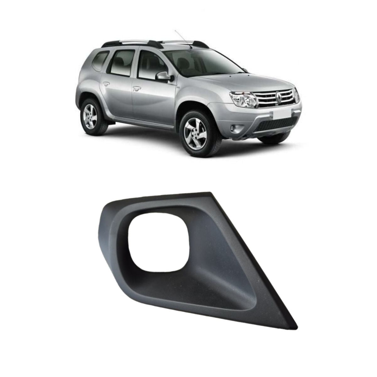 Moldura de neblinero izquierdo para Renault Duster negro 2015-2022 (OEM: 26331007R)