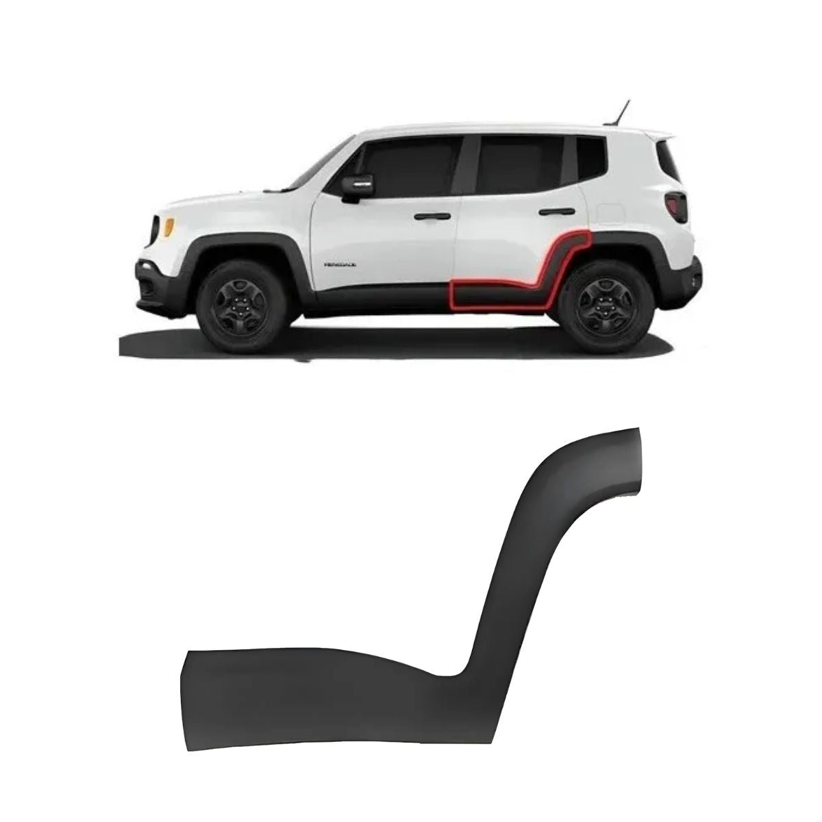 Moldura lateral trasera izquierda Jeep Renegade original (OEM: 7092533)