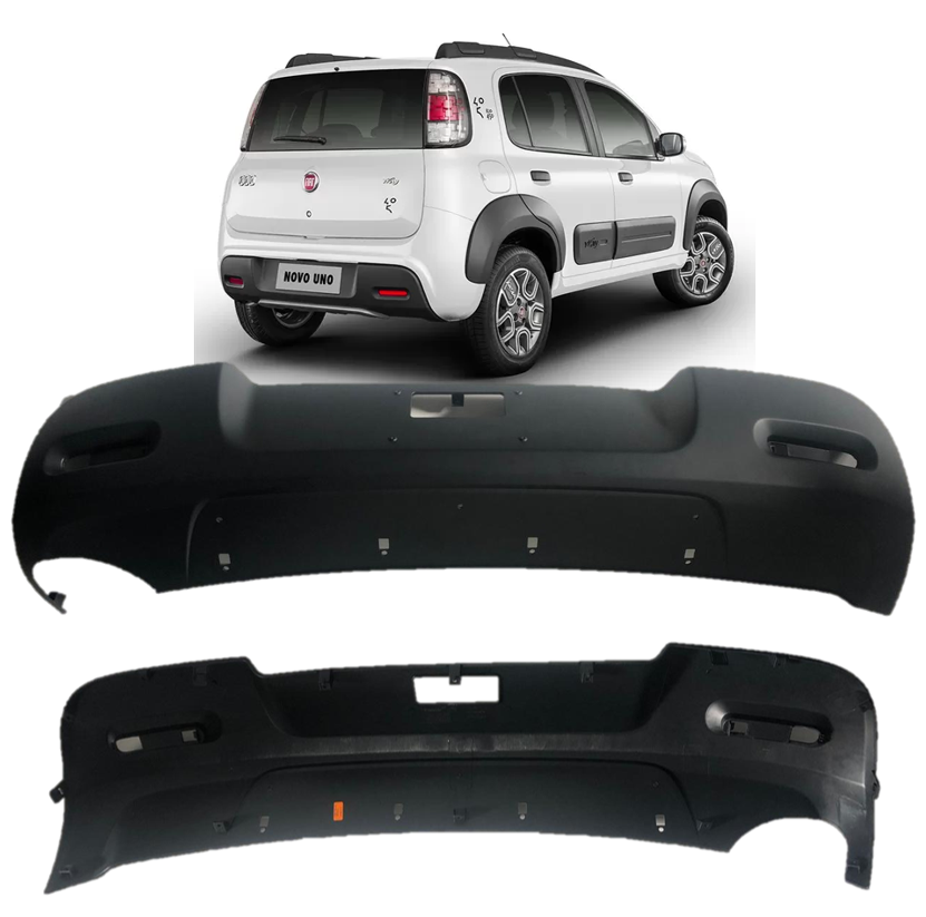 Moldura de parachoques trasero original Fiat Novo Uno 2015 2016 (OEM: 100220551)