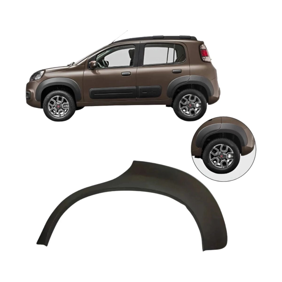 Moldura tapabarro trasera izquierda Uno Way 2015-2018 original (OEM: 100221215)