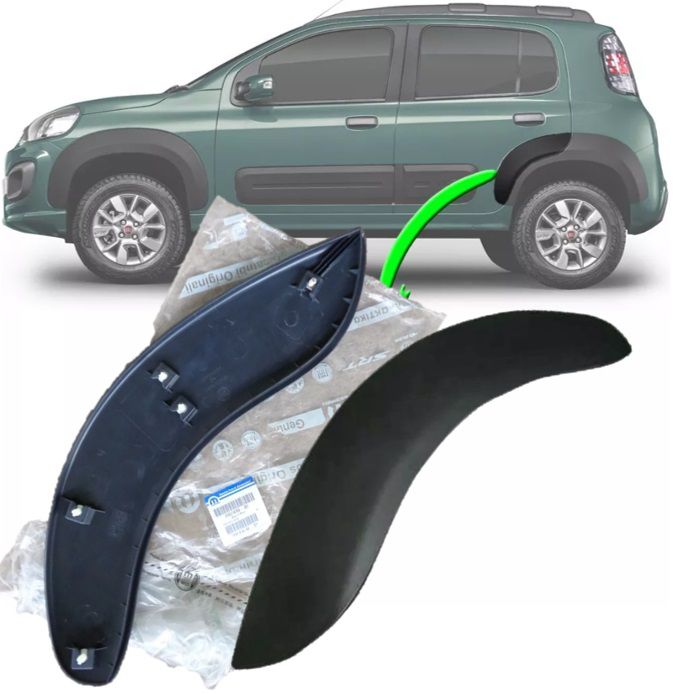 Moldura de puerta trasera izquierda original para Fiat Novo Uno Way (OEM: 100219698)