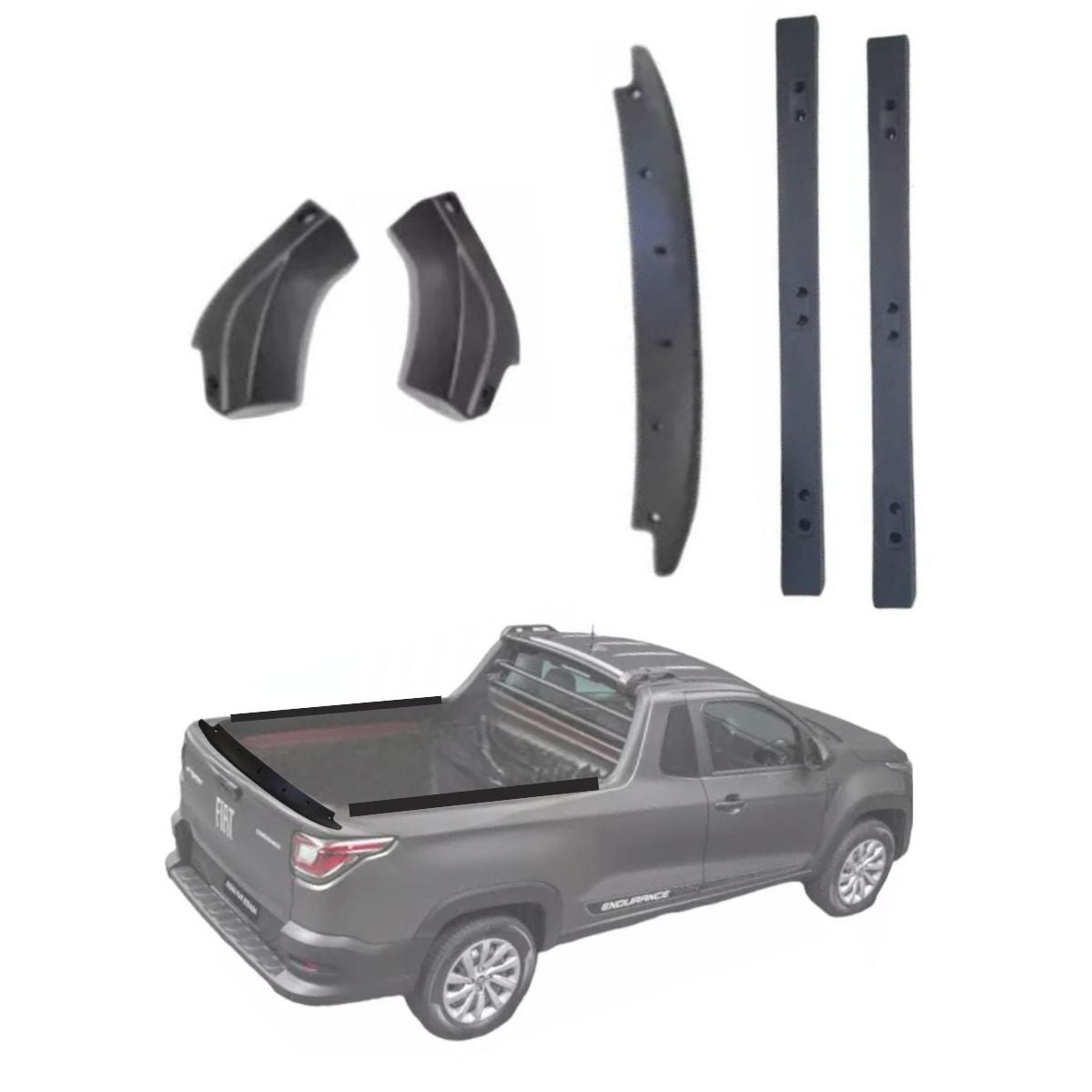 Molduras de pick-up para Fiat Strada Cabina Simple 2021-2023