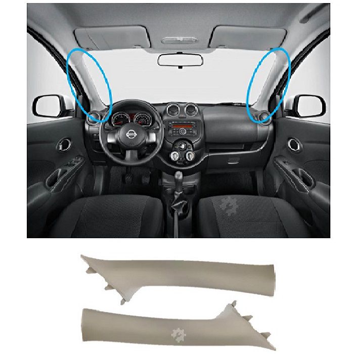 Par de molduras de columna de parabrisas Nissan Versa 2014-2019