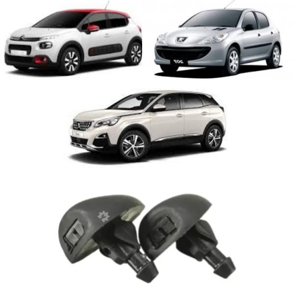 Par de pulverizadores de sapito para capó Citroën C3, Peugeot 206, 207 y 307 (OEM: 6438y3)