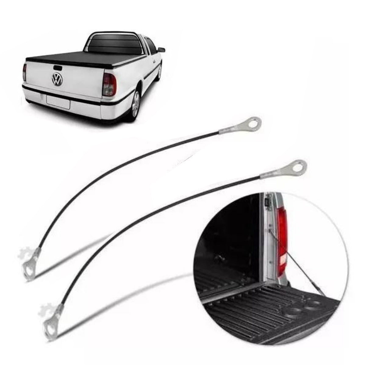Par de cables de acero para puerta de pick-up Saveiro G2 G3 G4