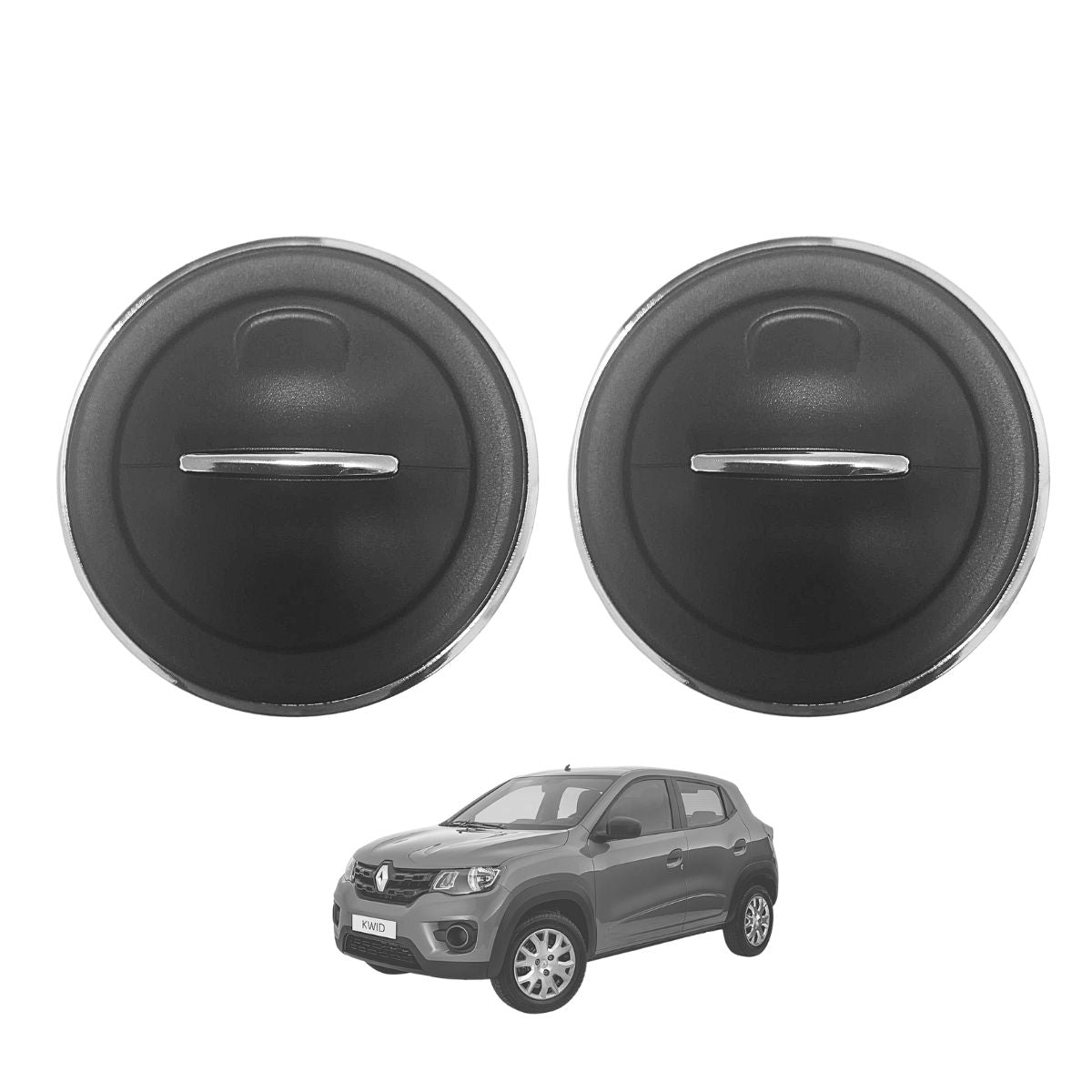 Par de difusores de aire laterales Renault Kwid negro cromado 2017-2023