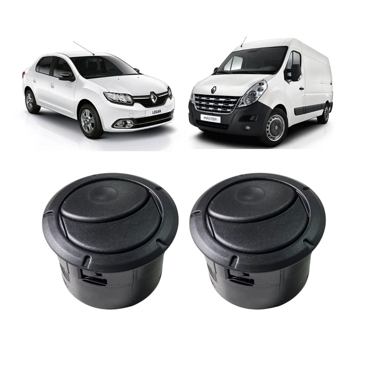 Par de difusores de aire Renault Master, Logan y Sandero (OEM: 687606360R)