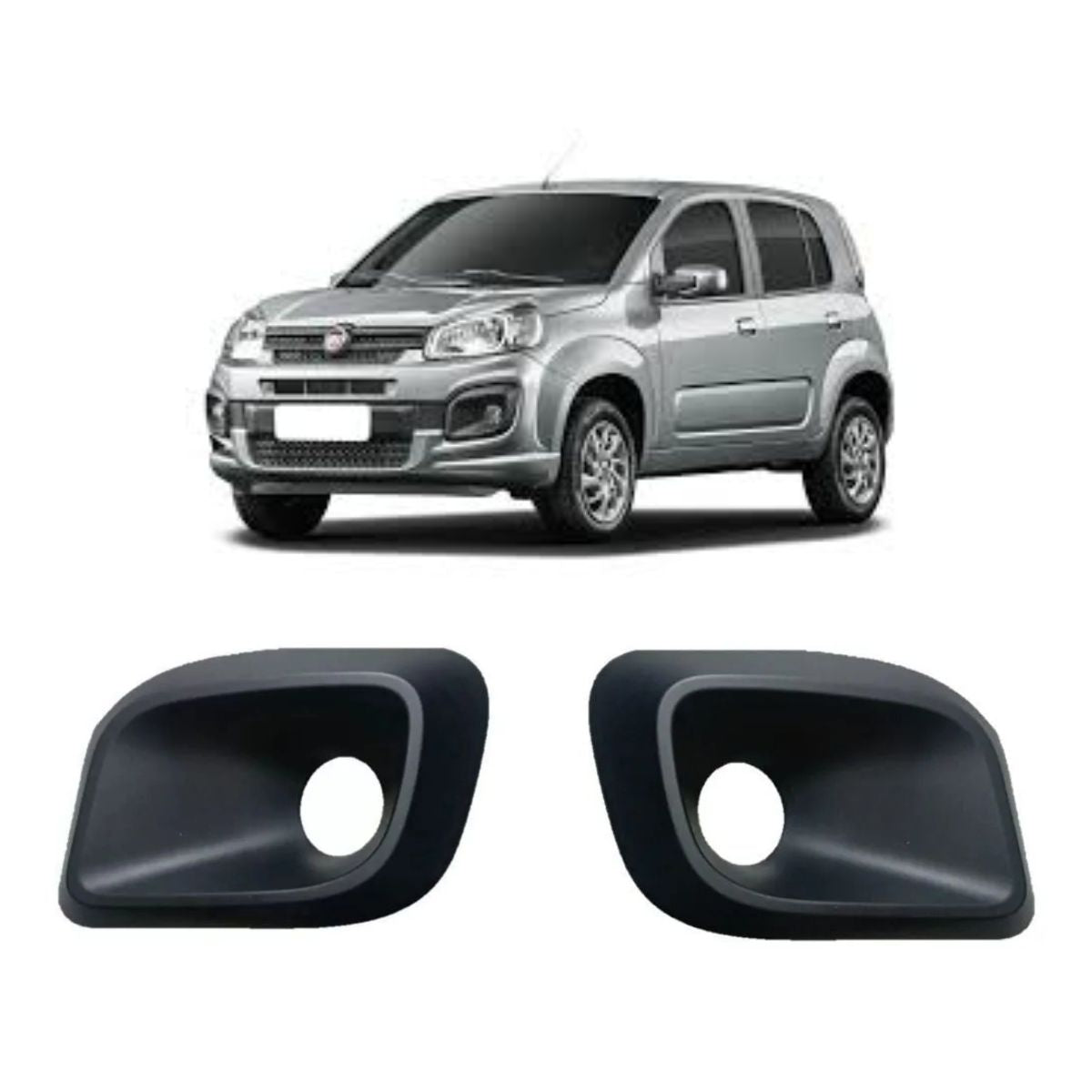 Par de molduras de foco neblinero Fiat Novo Uno Way 2016-2021 (OEM: 100239152 100239151)