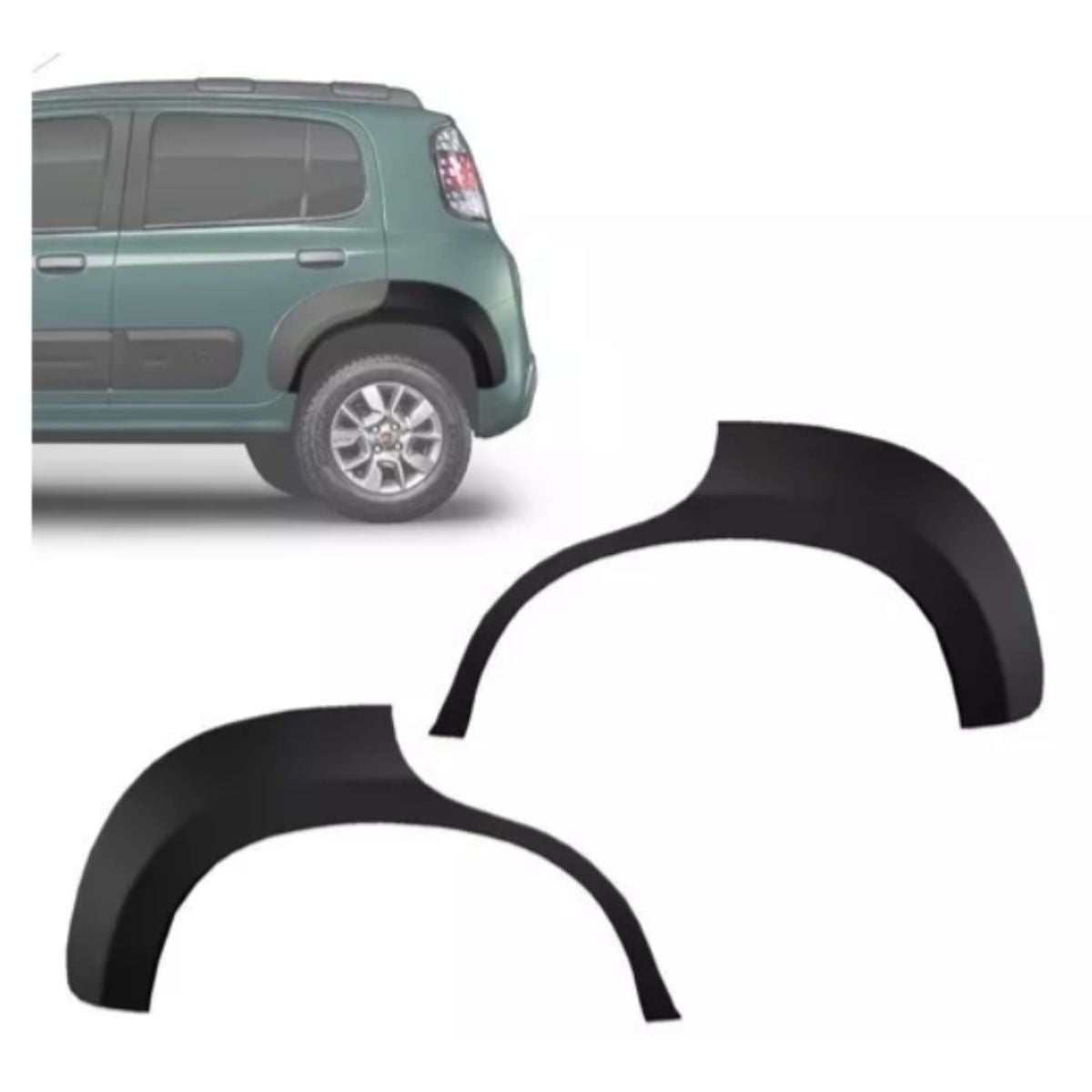 Par de molduras de tapabarro trasero para Uno Way 2015-2018 negras (OEM: 100219718, 100221215)