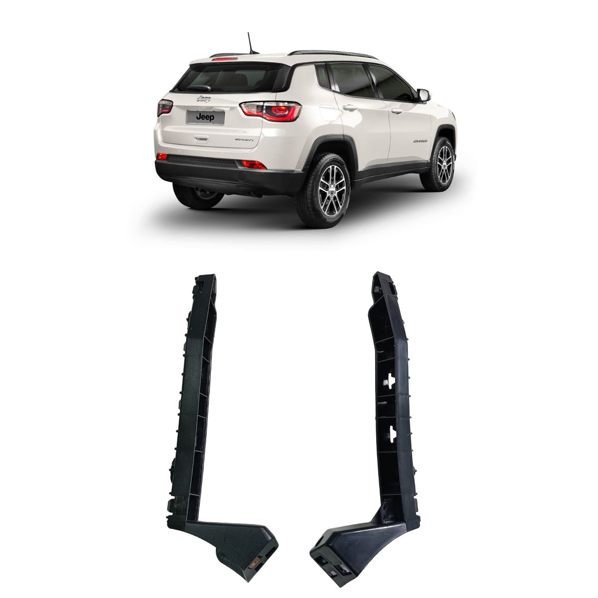 Par de soportes guía de parachoques trasero para Jeep Compass (OEM: 53412408 53412409)