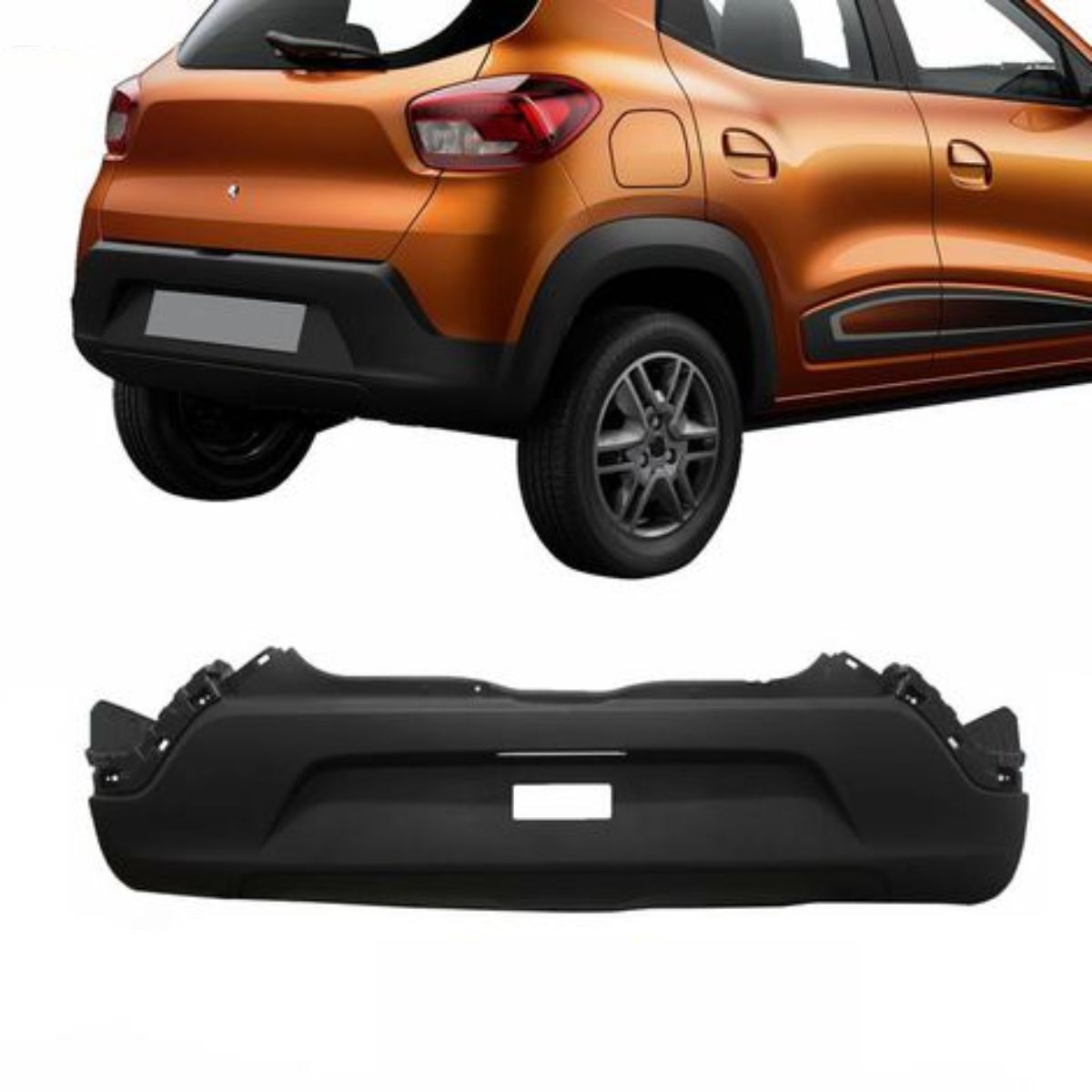 Parachoques Trasero Renault Kwid 2017-2022 Negro (OEM: 850224632R)