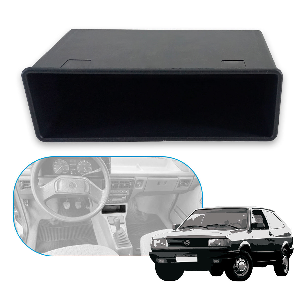 Bandeja Porta Objetos Consola Tablero para VW Gol G1, Saveiro y Parati Quadrado