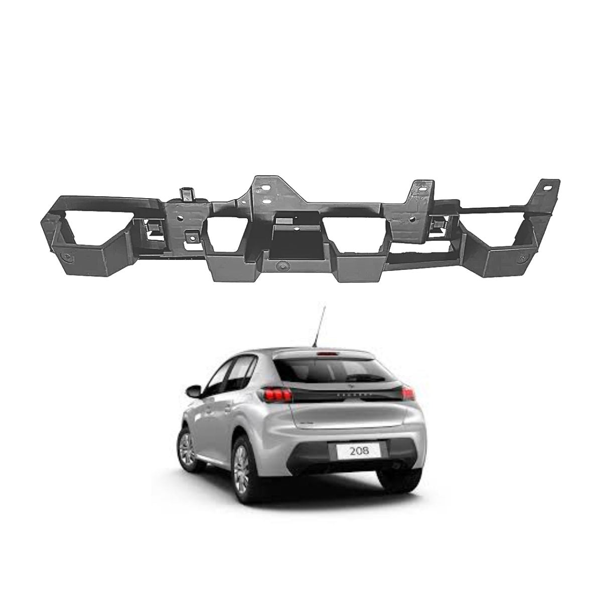 Refuerzo absorbedor de impacto parachoques trasero Peugeot 208 (OEM: 9831605080)
