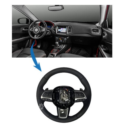 Volante de cuero con paddle shift plata para Jeep Compass 2017-2020 Original (OEM: 53241646)